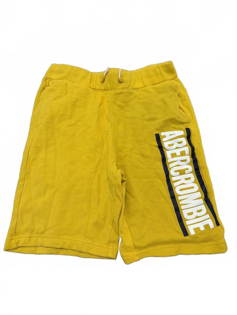 Abercrombie Kids Fleece Shorts Yellow Logo Print - Boys 11/12